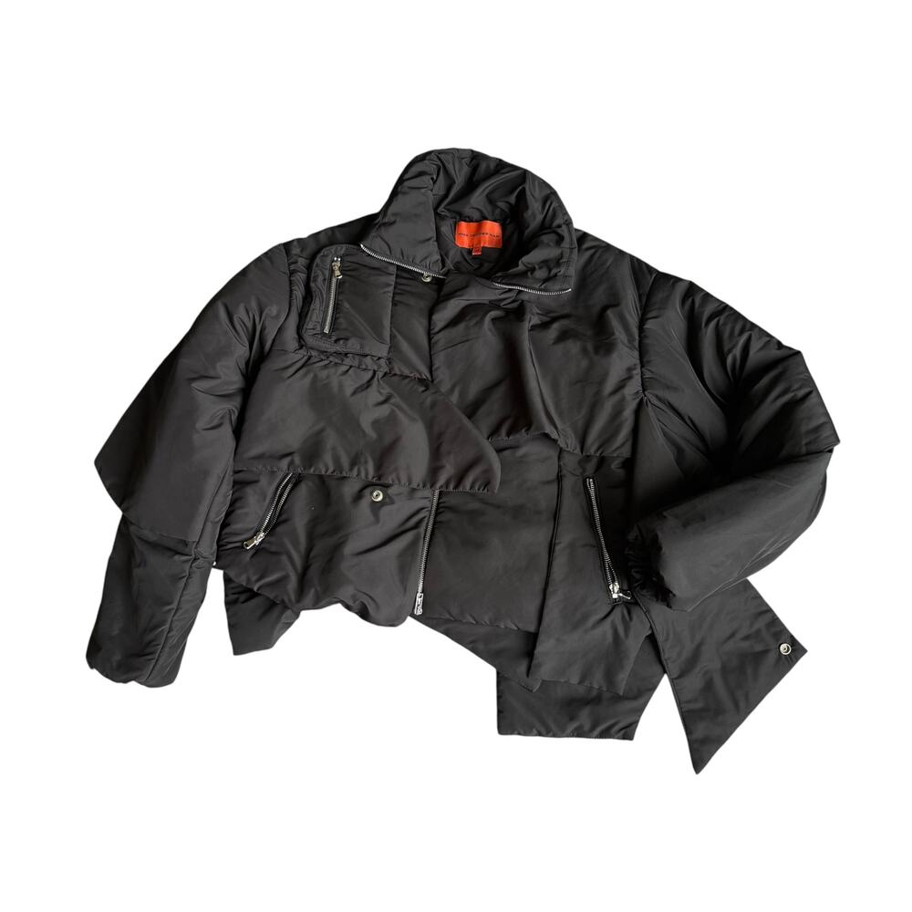Who Decides War Blanketed Puffer Coat Jacket Black Mens Medium